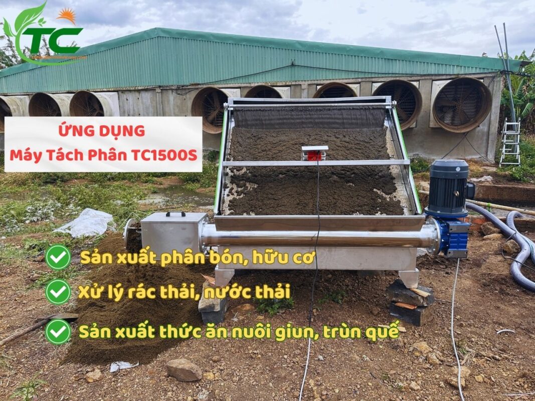 Máy tách ép phân TC1500S tăng hiệu quả xử lý chất thải