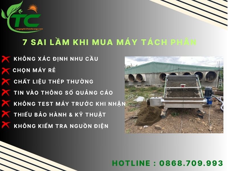 Top những sai lầm thường gặp khi chọn mua máy tách phân