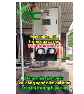 Lắp đặt máy tách phân TC700DRUM - 2T cho trang trại lợn giống Hưng Huy - Hải Dương